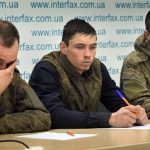 
              Captured Russian soldiers answer media questions at a press conference in the Interfax news agency in Kyiv, Ukraine, Saturday, March 5, 2022. (AP Photo/Efrem Lukatsky)
            