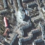 
              This satellite image provided by Maxar Technologies on Friday, March 18, 2022 shows damaged high rise apartment buildings in Chernihiv, Ukraine.  (Satellite image ©2022 Maxar Technologies via AP)
            