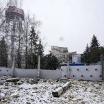 
              A view of the TV tower and surrounding area, after bombing in Kyiv, Ukraine, Wednesday, March 2, 2022. Russian forces have escalated their attacks on crowded cities in what Ukraine's leader called a blatant campaign of terror. (AP Photo/Efrem Lukatsky)
            