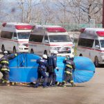 
              ADDS STORY UPDATE-  Firefighters transfer a person retrieved from the tour boat accident, in Shari, in the northern island of Hokkaido Sunday, April 24, 2022.  The tour boat with 26 aboard sank in rough waters Saturday. Ten people are confirmed to have died and the search continues for the other 16. (Koki Sengoku/Kyodo News via AP)
            