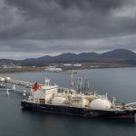 
              FILE - The tanker Sun Arrows loads its cargo of liquefied natural gas from the Sakhalin-2 project in the port of Prigorodnoye, Russia, on Friday, Oct. 29, 2021. (AP Photo, File)
            