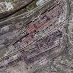 
              This satellite image from Planet Labs PBC shows damage at the Azovstal steelworks in Mariupol, Ukraine, Wednesday, April 27, 2022. (Planet Labs PBC via AP)
            