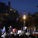 
              Current French President and centrist presidential candidate for reelection Emmanuel Macron delivers a speech during a campaign rally in Strasbourg, eastern France, Tuesday, April 12, 2022 . Macron, with strong pro-European views, and far-right candidate Marine Le Pen, an anti-immigration nationalist, are facing each other in the presidential runoff on April 24. (AP Photo/Jean-Francois Badias)
            