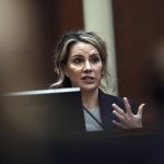 
              Clinical and forensic psychologist Dr. Shannon Curry, testifies in the courtroom at the Fairfax County Circuit Court in Fairfax, Va., Tuesday, April 26, 2022. Actor Johnny Depp sued his ex-wife actress Amber Heard for libel in Fairfax County Circuit Court after she wrote an op-ed piece in The Washington Post in 2018 referring to herself as a "public figure representing domestic abuse." (Brendan Smialowski/Pool Photo via AP)
            