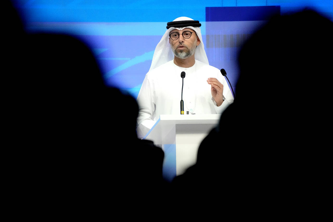 FILE - United Arab Emirates Energy Minister Suhail al-Mazrouei speaks during the Atlantic Council's...