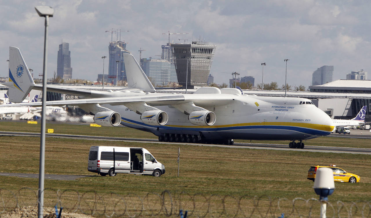 FILE - The now-destroyed world's largest cargo plane, the Soviet-made Antonov An-225 Mriya that bel...