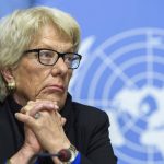 
              FILE- Carla del Ponte, then Member of the Independent Commission of Inquiry on the Syrian Arab Republic, attends a press conference, at the European headquarters of the United Nations in Geneva, Switzerland, Wednesday, March 1, 2017. The former chief prosecutor of the International Criminal Court has called for an international arrest warrant to be issued for Russian President Vladimir Putin. “Putin is a war criminal,” Carla Del Ponte told Swiss newspaper Le Temps in an interview published Saturday, April 2, 2022. (Martial Trezzini/Keystone via AP, File)
            