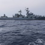 
              FILE - In this photo provided by the Russian Defense Ministry Press Service, Russian navy missile cruiser Moskva is on patrol in the Mediterranean Sea near the Syrian coast on Dec. 17, 2015. (Russian Defense Ministry Press Service via AP, File)
            