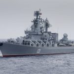 
              FILE - In this photo  provided by the Russian Defense Ministry Press Service, Russian missile cruiser Moskva is on patrol in the Mediterranean Sea near the Syrian coast on Dec. 17, 2015. (Russian Defense Ministry Press Service via AP, File)
            