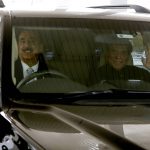 
              Former Pakistani prime ministers and now lawmakers Yousuf Raza Gillani, left, and Raja Pervez Ashraf wave to media as they arrive at the National Assembly session in Islamabad, Pakistan, Monday, April 11, 2022. Pakistani lawmakers are to choose a new prime minister on Monday, capping a tumultuous week of political drama that saw the ouster of Imran Khan as premier and a constitutional crisis narrowly averted after the country's top court stepped in. (AP Photo/Anjum Naveed)
            