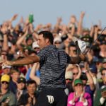 
              Scottie Scheffler celebrates after winning the 86th Masters golf tournament on Sunday, April 10, 2022, in Augusta, Ga. (AP Photo/Charlie Riedel)
            