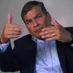 
              FILE - Former Ecuador President Rafael Correa gestures during an interview with Associated Press in Brussels, Sept. 11, 2020. Former Ecuador president Rafael Correa said on Monday, April 25, 2022 that the political asylum he was granted in Belgium is proof he is persecuted by his country's authorities and did not rule out a return to politics. (AP Photo/Francisco Seco, File)
            