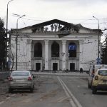 
              A view of the Mariupol theater damaged during fighting in Mariupol, in territory under the government of the Donetsk People's Republic, eastern Ukraine, Monday, April 4, 2022. (AP Photo/Alexei Alexandrov)
            