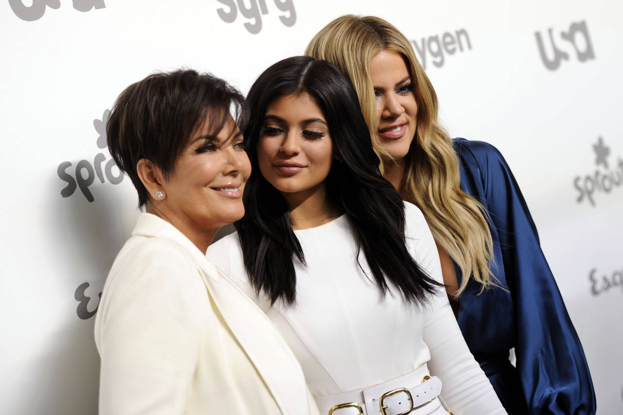FILE - Television personalities Kris Jenner, from left, Kylie Jenner and Khloe Kardashian attend th...