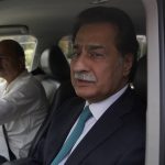 
              Ayaz Sadiq, an opposition lawmaker arrives to attend the National Assembly session, in Islamabad, Pakistan, Monday, April 11, 2022. Pakistani lawmakers are to choose a new prime minister on Monday, capping a tumultuous week of political drama that saw the ouster of Imran Khan as premier and a constitutional crisis narrowly averted after the country's top court stepped in. (AP Photo/Anjum Naveed)
            