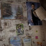 
              The door room of a boy is photographed inside a building destroyed by a Russian bombardment in Chernihiv, Ukraine, Friday, April 22, 2022. (AP Photo/Emilio Morenatti)
            