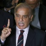 
              FILE - Pakistan's opposition leader Shahbaz Sharif speaks during a press conference after the Supreme Court decision, in Islamabad, Pakistan, April 7, 2022. Pakistan’s parliament elected Sharif as the country’s new prime minister on Monday April 11, 2022, after a walkout by lawmakers from ousted Premier Imran Khan’s party. (AP Photo/Anjum Naveed, File)
            