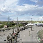 
              In this photo taken from video released by the Russian Defense Ministry on Saturday, May 21, 2022, Ukrainian servicemen line up to be checked as they leave the besieged Azovstal steel plant in Mariupol, in territory under the government of the Donetsk People's Republic, eastern Ukraine. (Russian Defense Ministry Press Service via AP)
            