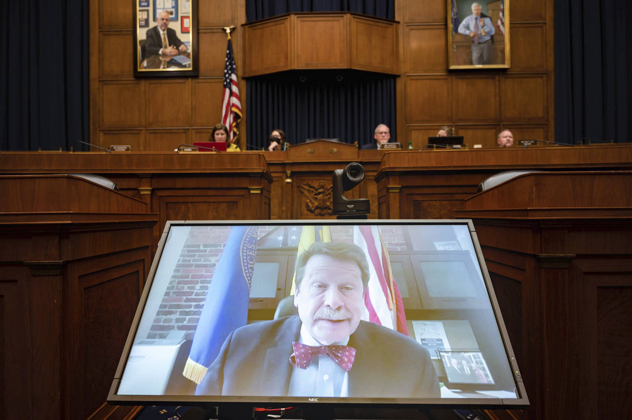 Food and Drug Administration Commissioner Robert Califf testifies via video during a House Commerce...