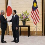 
              Japan's Prime Minister Fumio Kishida, right, and Malaysian Prime Minister Ismail Sabri Yaakob, left, speak after exchanging memorandum at the Prime Minister's official residence Friday, May 27, 2022 in Tokyo. (AP Photo/Eugene Hoshiko, Pool)
            