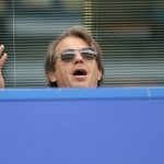 
              Chelsea new owner Todd Boehly gestures during the English Premier League soccer match between Chelsea and Wolverhampton at Stamford Bridge stadium, in London, Saturday, May 7, 2022. (AP Photo/Frank Augstein)
            