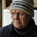 
              Injured Natalia Rudneva, 59, reacts as her son was hospitalised after night shelling in Kramatorsk, Ukraine, Thursday, May 5, 2022.(AP Photo/Andriy Andriyenko)
            