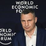 Kyiv Mayor Vitali Klitschko speaks at a conversation about the war in Ukraine during the World Economic Forum in Davos, Switzerland, Thursday, May 26, 2022. The annual meeting of the World Economic Forum is taking place in Davos from May 22 until May 26, 2022. (AP Photo/Markus Schreiber)