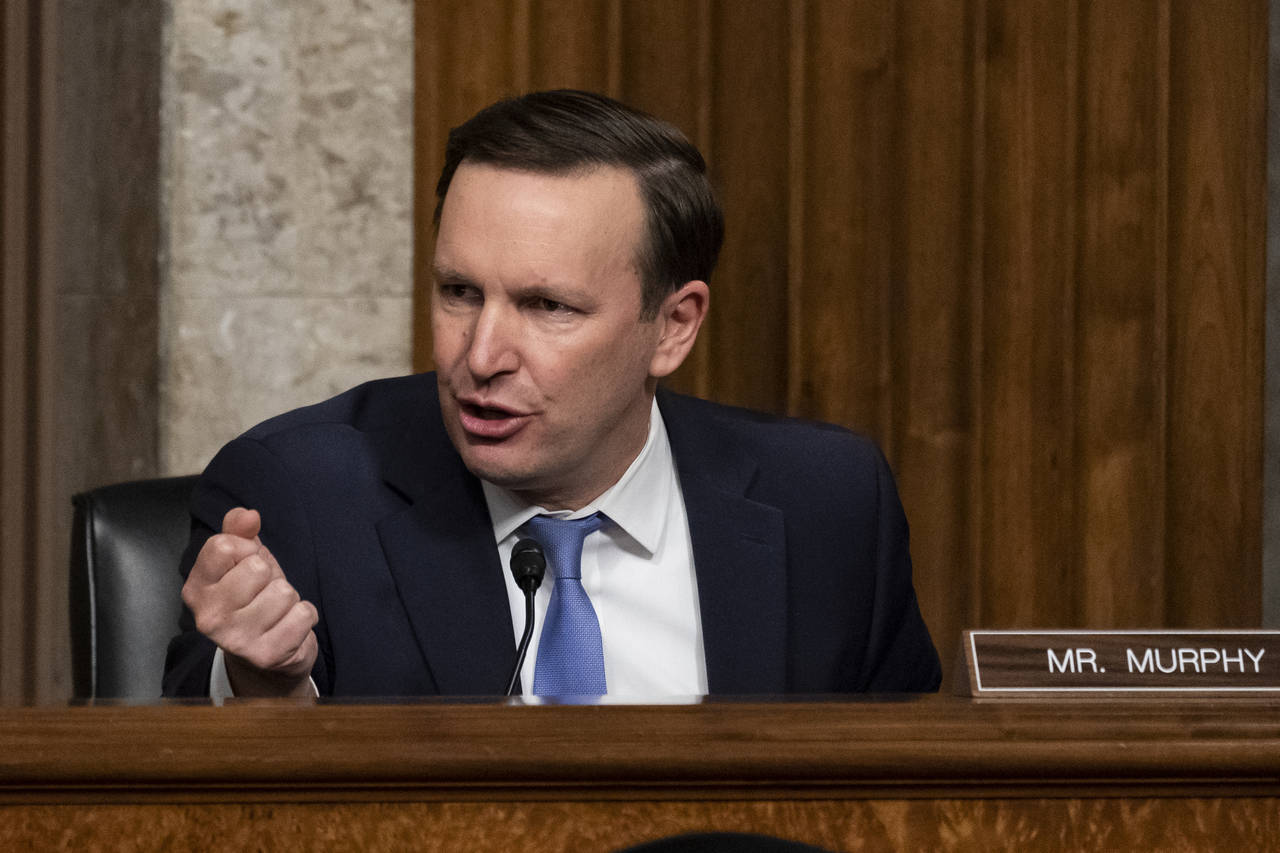 FILE - U.S. Sen. Chris Murphy, D-Conn., speaks during a hearing of the Senate Foreign Relations on ...