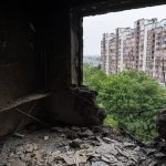 
              Debris cover the room of an apartment damaged during shelling in Kharkiv, eastern Ukraine, Saturday, May 21, 2022. (AP Photo/Bernat Armangue)
            