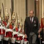 
              Britain's Prince William walks through the Norman Porch for the State Opening of Parliament in the House of Lords at the Palace of Westminster, in London, Tuesday, May 10, 2022. Britain’s Parliament is opening a new year-long session with Prime Minister Boris Johnson trying to re-energize his scandal-tarnished administration and address the U.K.’s worsening cost-of-living crisis. (Aaron Chown/Pool Photo via AP)
            