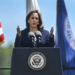 
              Vice President Kamala Harris delivers the keynote address at the U.S. Coast Guard Academy's 141st Commencement Exercises Wednesday, May 18, 2022, in New London, Conn. (AP Photo/Stephen Dunn)
            