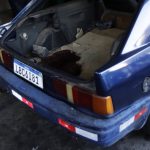 
              Blood stains the interior of a vehicle used to transport the body of a person killed during a police raid of the Vila Cruzeiro favela, parked outside the Getulio Vargas Hospital in Rio de Janeiro, Brazil, Tuesday, May 24, 2022. Police raided the favela before dawn Tuesday in an operation aimed at locating and arresting criminal leaders, prompting a fierce firefight. (AP Photo/Bruna Prado)
            