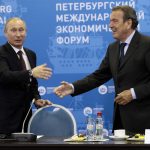 
              Russian President Vladimir Putin, left, and Germany's former Chancellor Gerhard Schroeder attend an economic forum in St.Petersburg, Russia, Thursday, June 21, 2012. Gerhard Schroeder left the German chancellery after a narrow election defeat in 2005 with an ambitious overhaul of the country’s welfare state beginning to kick in and every chance of becoming a respected elder statesman. Fast-forward to last week: German lawmakers agreed to shut down Schroeder’s taxpayer-funded office, the European Parliament called for him to be sanctioned, and his own party set a mid-June hearing on applications to have him expelled. Schroeder’s association with the Russian energy sector turned the 78-year-old into a political pariah in Germany after the invasion of Ukraine. (AP Photo/Dmitry Lovetsky, pool)
            