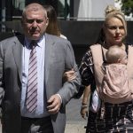 
              Lev Parnas, a former associate of Rudy Giuliani, arrives at the federal courthouse with his wife Svetlana Parnas in New York, Wednesday, June 29, 2022.  Parnas,  who was convicted of campaign finance crimes at trial and later pleaded guilty to a separate fraud charge is asking that he be spared from prison at his sentencing. (AP Photo/Yuki Iwamura)
            