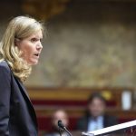 
              Yael Braun-Pivet delivers her speech after being elected speaker of the National Assembly, Tuesday, June 28, 2022 in Paris. France's lower house of parliament opened its first session since President Emmanuel Macron's party lost its majority, and elected a woman as speaker for the first time. (AP Photo/Michel Euler)
            