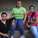 
              Imelda, left, Cinthia Rodriguez, center, and Karen, all formerly arrested on suspicion of inducing an abortion, sit for a portrait in San Salvador, El Salvador, on Tuesday, May 17, 2022. The three are among the 65 women who have been freed with the help of nonprofit Citizen Group for the Decriminalization of Abortion and other women's rights collectives. (AP Photo/Jessie Wardarski)
            