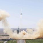 
              In this photo released by Xinhua News Agency, the Long March-2F carrier rocket carrying China's Shenzhou 14 spacecraft blasts off from the launch pad at the Jiuquan Satellite Launch Center in Jiuquan, northwest China's Gansu Province, Sunday, June 5, 2022. China on Sunday launched the new three-person mission to complete work on its permanent orbiting space station. (Cai Yang/Xinhua via AP)
            