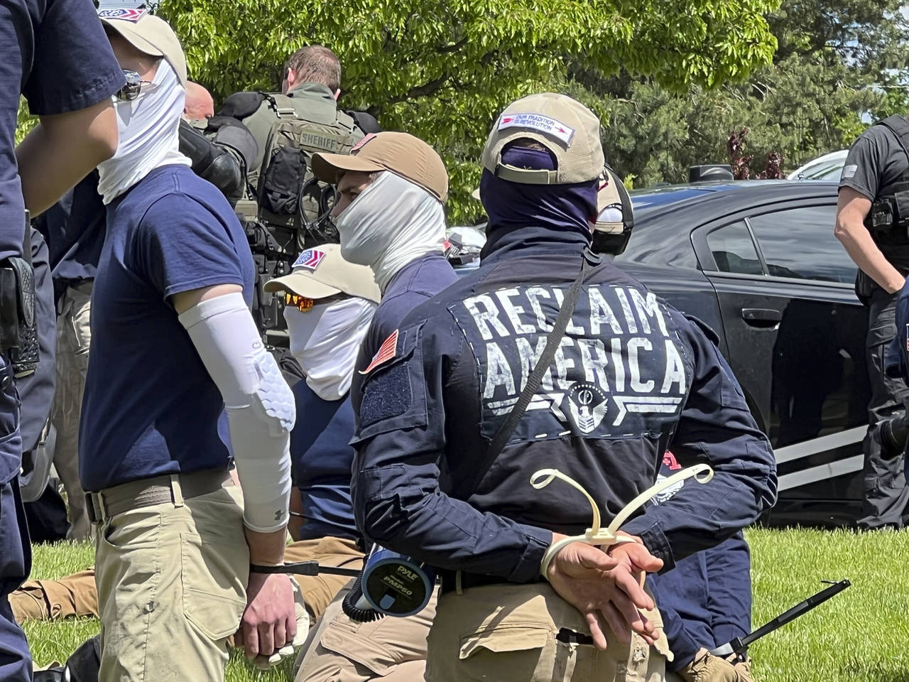 Authorities arrest members of the white supremacist group Patriot Front near an Idaho pride event S...