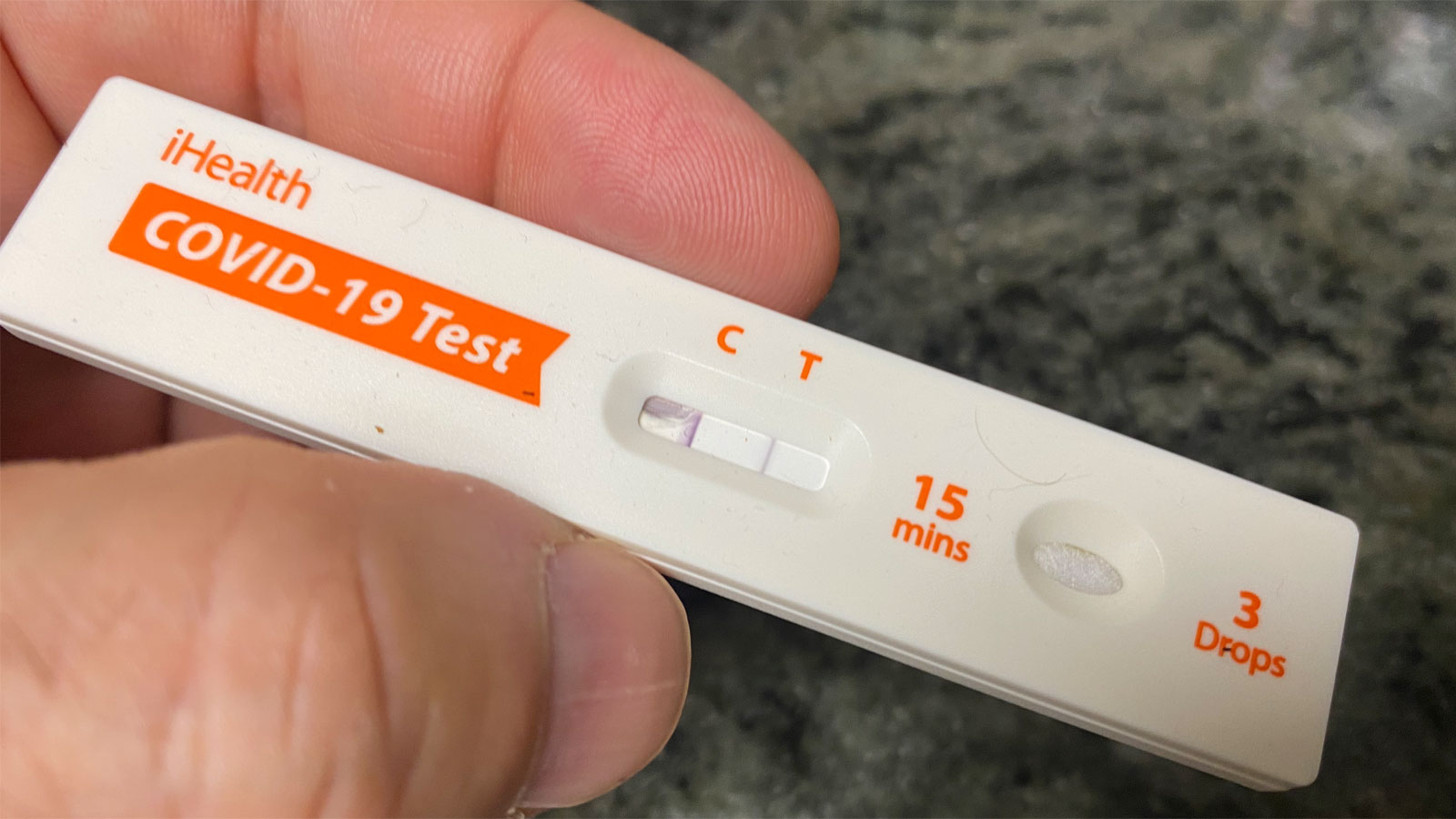 COVID-19 home test showing positive result...