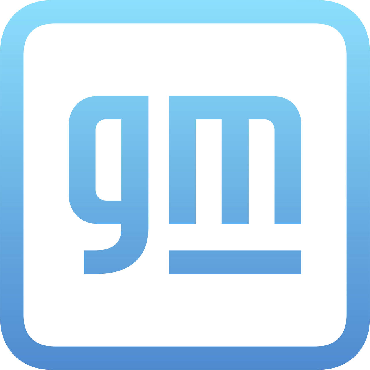 GM Logo Gradient (01-28-21) This image provided by General Motors shows the GM Logo. The global sho...