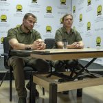 
              Donetsk governor Pavlo Kyrylenko, left, and Minister for Veterans Affairs Iulia Laputina, hold a joint-interview for The Associated Press and Reuters, in Kramatorsk, Ukraine, Tuesday, July 5, 2022. (AP Photo/Nariman El-Mofty)
            