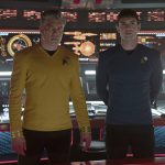 
              This image released by Paramount+ shows Anson Mount as Pike, left, and Ethan Peck as Spock in a scene from the series "Star Trek: Strange New Worlds." (Marni Grossman/Paramount+ via AP)
            