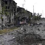 
              In this photo provided by the Luhansk region military administration, damaged residential buildings are seen in Lysychansk, Luhansk region, Ukraine, early Sunday, July 3, 2022. Russian forces pounded the city of Lysychansk and its surroundings in an all-out attempt to seize the last stronghold of resistance in eastern Ukraine's Luhansk province, the governor said Saturday. A presidential adviser said its fate would be decided within the next two days. (Luhansk region military administration via AP)
            