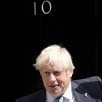 
              Britain's Prime Minister Boris Johnson leaves 10 Downing Street to attend the weekly Prime Ministers' Questions session in parliament in London, Wednesday, July 20, 2022. (AP Photo/Frank Augstein)
            