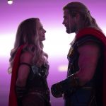 
              This image released by Marvel Studios shows Natalie Portman, left, and Chris Hemsworth in a scene from "Thor: Love and Thunder." (Jasin Boland/Marvel Studios-Disney via AP)
            