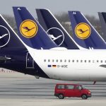 
              FILE --In this Thursday, March 26, 2020 file photo German Lufthansa planes sit parked in a line at the airport in Munich, Germany.  Lufthansa says it will have to cancel almost all flights at its main Frankfurt and Munich hubs on Wednesday because of a strike by its German ground staff. (AP Photo/Matthias Schrader),file)
            