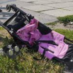 
              Blood stains are seen on a baby stroller after shelling in Vinnytsia, Ukraine, Thursday, July 14, 2022. Russian missiles that struck a city in central Ukraine killed 17 people and wounded about 90 more Thursday, Ukrainian authorities said. (AP Photo/Efrem Lukatsky)
            