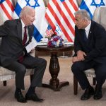 
              President Joe Biden and Israeli Prime Minister Yair Lapid address the media following their meeting in Jerusalem Thursday, July 14, 2022. (AP Photo/Evan Vucci)
            