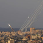 
              Rockets are launched from the Gaza Strip towards Israel, in Gaza City, Sunday, Aug. 7, 2022. (AP Photo/Hatem Moussa)
            