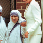 FILE - Mother Teresa, left, walks with Diana, Princess of Wales, after receiving a visit from her June 18, 1997, in New York. (AP Photo/Bebeto Matthews, File)